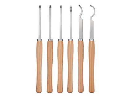 Sada sústružných nožov na drevo, 6 ks, karbidové čepele, v kazete