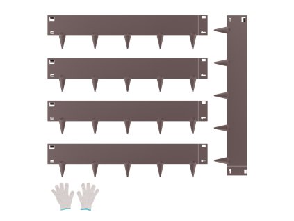 Oceľové záhradné obrubníky 5 ks 39×5 in ohybné proti hrdzi hnedé
