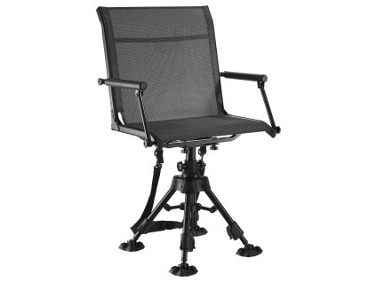 Skladacia poľovnícká stolička 360° otočná oceľový rám nosnosť 158 kg