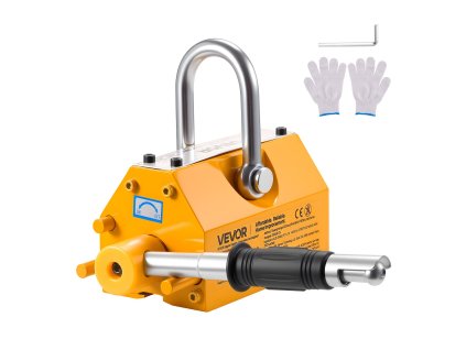 Permanentný magnetický zdvihák 400 kg, n42, s pákou a hákom na oceľ