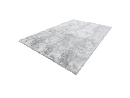 Plyšový koberec 1.83×2.74 m, dlhý vlas, protišmykový, svetlosivý