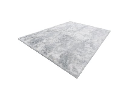 Plyšový koberec 2.74×3.66m, dlhý vlas, svetlosivý, protišmyk