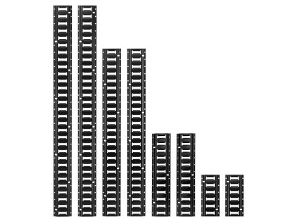 Sada e-track lišt 8 ks (1,5m+1,2m+0,6m+0,3m), 36 dielov, 2 popruhy