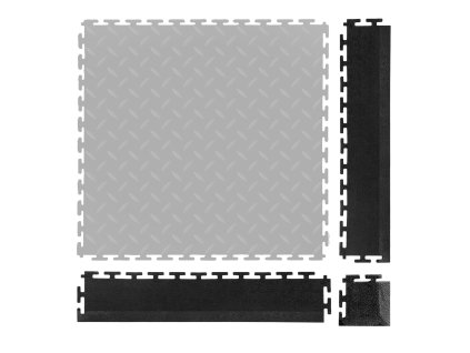 Prechodový profil garážovej podlahy, 12 hrán a 4 rohy, protišmykový