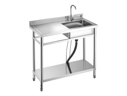 Nerezový stojací drez jednokomorový ľavá miska 1000 × 500 × 940 mm