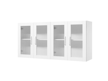 Nástenná skrinka, 4 dvierka, nastav. polica, sada 2, 12×24×24 in biela