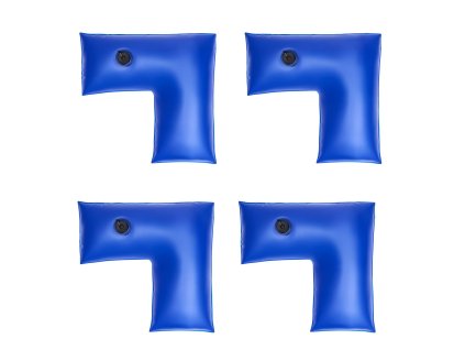 Rohové vodné vaky, 4 ks, 570×565 mm, 0,4 mm pvc, skrutkovací uzáver