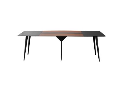 Konferenčný stôl loďkový 2400 mm pre 10 osôb s kovovými nohami