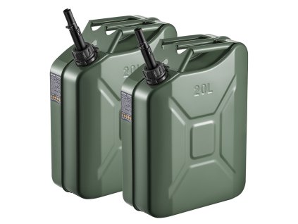 Kovová kanistra na palivo 20 L, s výlevkou a rukoväťou, 6 L/min, 2 ks