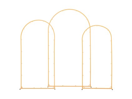 Stojan na oblúk, set 3 ks, výšky 2,2/2/1,8 m, zlatý kov, stabilný