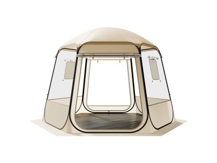 Bublový stan 3.05×2.75 m, priehľadný, vodeodolný, s oknami 4–8 osôb