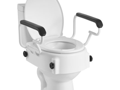 Zvýšené sedadlo na WC s opierkami, nosnosť 136.1 kg, 3 úrovne výšky