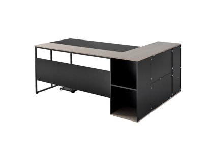 L-tvarový kancelársky stôl s zásuvkami, stojan na pc, nosnosť 158.7 kg