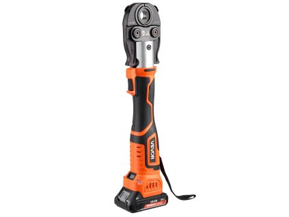 Akumulátorový lis na rúrky 18V pre PEX/AL-PL s U16–U32, 2×2Ah