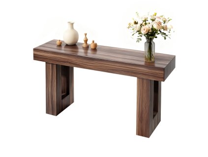 Konzolový stôl 160 cm, drevený obdĺžnikový, úzky, hnedý na chodbu