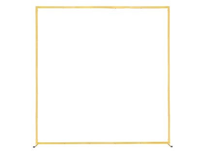 Stojan na oblúk 2×2 m, štvorcový zlatý kovový rám, na svadby a oslavy