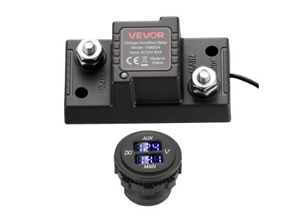 Dvojitý izolátor batérií 12V 80 amp vsr s voltmetrom a lcd pre utv