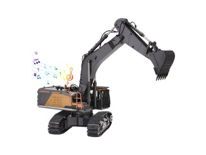 Diaľkovo ovládaný bager 1:14 22 kanálov, kovová lopata, svetlá a zvuky