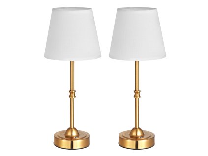 Bezdrôtová stolná lampa 2 ks 5200mAh 3 stupne jasu 2700–3000K zlatá