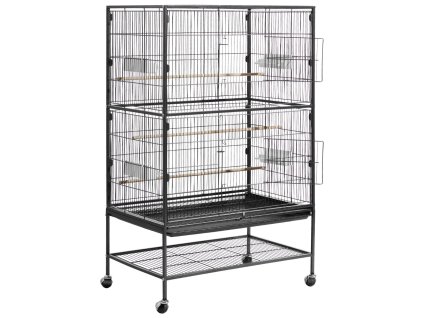 Klietka pre vtáky 800×520×1320 mm, kovová, s bidlami, výsuvný podnos