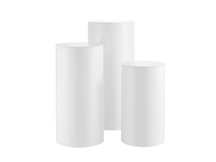 Stojany na kvetiny 3ks výšky 60/75/90cm biele s pvc vekom nosnosť 15kg