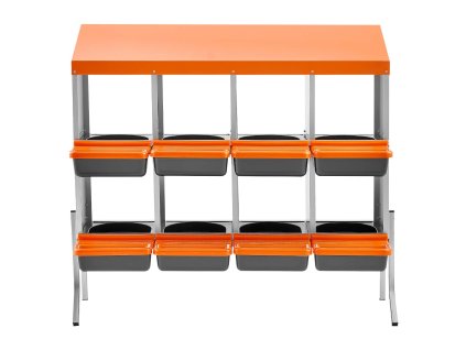 Hniezdo pre sliepky 8 priehradok, odvaľovacie s nohami, pozink. oceľ