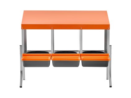 Hniezdo pre sliepky 3 priehradky s nohami, pozinkovaná oceľ a plast