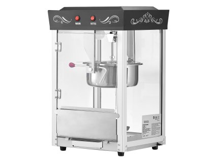 Stroj na popcorn s kotlom 0,2 kg, 800 W, 48 porcií, stolný, čierny