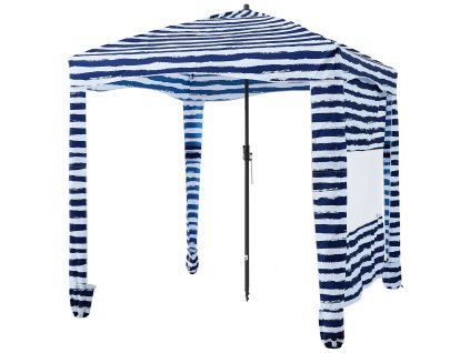 Plážová kabína 1.83 × 1.83 m upf 50+ bočná stena s vreckami na piesok