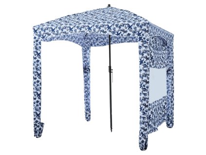 Plážová kabána 1.83×1.83 m, upf 50+, bočná stena, vrecká na piesok