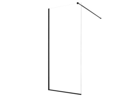 Pevná poloorámovaná sprchová stena 864×1870 mm, 8 mm tvrdené číre sklo