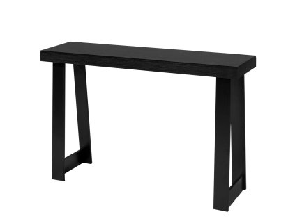 Konzolový stolík 118 cm, drevený, úzky dlhý, čierny, pre chodbu
