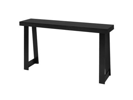 Konzolový stôl 140 cm, drevený, obdĺžnikový, čierny, úzky, pre chodbu