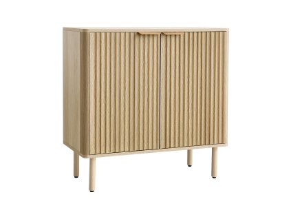 Barová skrinka s rebrovaným čelom, 2 poličky, 2 dvere, 80×37.5×80 cm