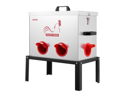 Automatický kŕmič pre hydinu 18.14 kg, 6 otvorov, kovový s priehradkou