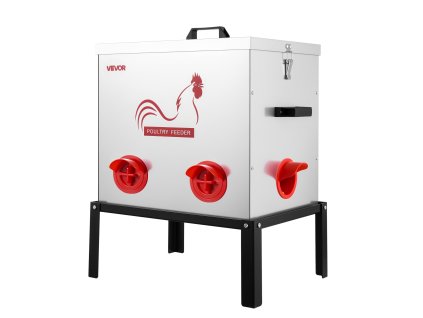 Automatický kŕmič pre sliepky 22.68 kg, 6 násypných otvorov, kovový