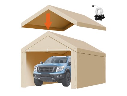 Plachta prístrešku 3×6 m s bočnými stenami, uv a nepremokavá, bez rámu