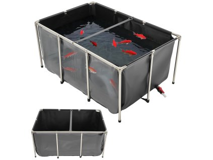 Rektangulárny pvc rybník 270 gal s nerezovým rámom a ventilom