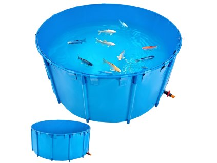 Okrúhly skladací nadzemný bazén na ryby 1320 gal, pvc, s ventilom