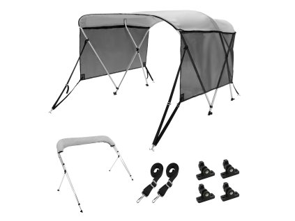 Bimini plachta 600D, odnímateľné boky, 1" rám, 6'L×46"H×61"-66"W