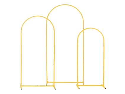 Oblúkový stojan na pozadie, sada 3 ks, 1,8/1,5/1,2 m, zlatý kov