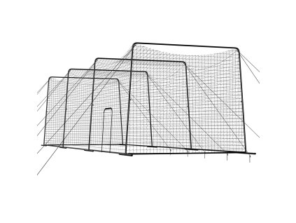 Odpaľovacia klietka na baseball 12000×3680×3100mm, 45-vrstvová sieť