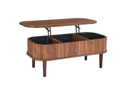 Konferenčný stôl 1000 mm oválny, výklopný vrch, 3 priehradky, orech