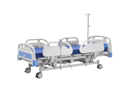 Elektrická nemocničná posteľ 5 funkcií, 127mm kolieska, nosnosť 250kg