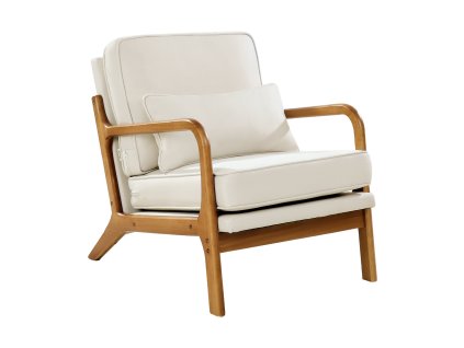 Kreslo s dreveným rámom, ľanový poťah 14,5 cm sedák, protišmykové nohy