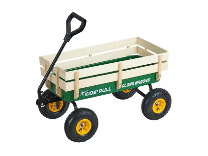 Prívesný terénny vozík pre deti 101cm, drevené bočnice, nosnosť 150 kg