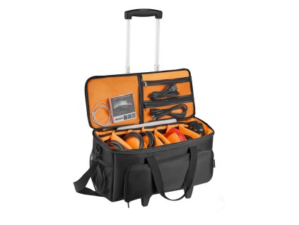 Taška na dj káble 1680D, polstrovaná, s kolesami a 6 prepážkami