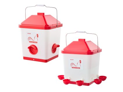 Automatické kŕmidlo a napájadlo pre hydinu, 19 l a 18,14 kg, závesné