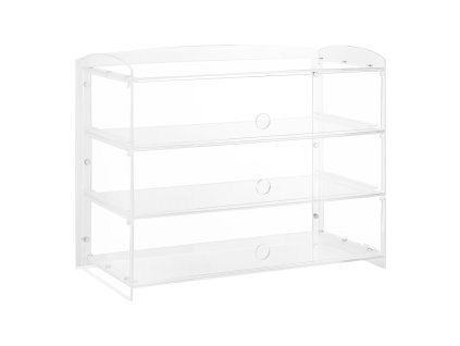 Pultová vitrína 3-poschodová z akrylu, výklopné dvierka 482×232×380 mm