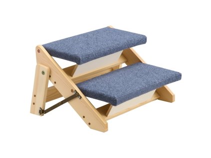 Drevené schodíky pre psa, 2 stupne, nosnosť 50 kg, skladacie
